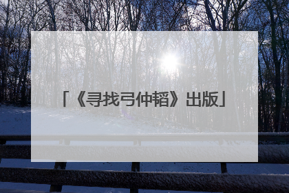 《寻找弓仲韬》出版