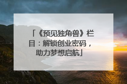 《预见独角兽》栏目：解锁创业密码，助力梦想启航