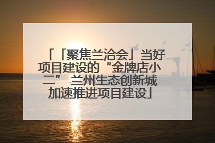 「聚焦兰洽会」当好项目建设的“金牌店小二” 兰州生态创新城加速推进项目建设