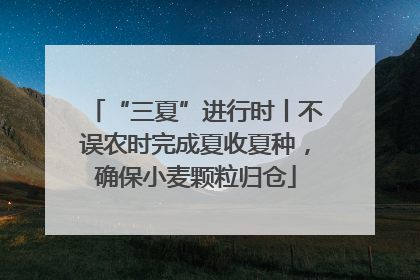 “三夏”进行时丨不误农时完成夏收夏种，确保小麦颗粒归仓