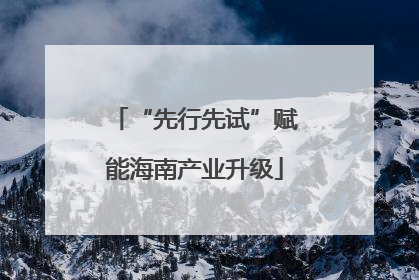 “先行先试”赋能海南产业升级