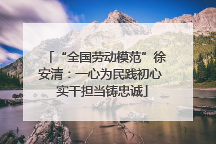 “全国劳动模范”徐安清：一心为民践初心 实干担当铸忠诚