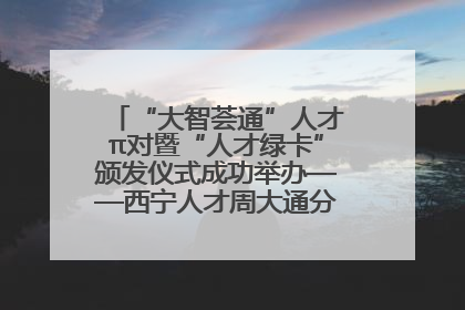 “大智荟通”人才π对暨“人才绿卡”颁发仪式成功举办——西宁人才周大通分会场亮点纷呈