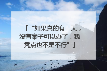 “如果真的有一天，没有案子可以办了，我秃点也不是不行”