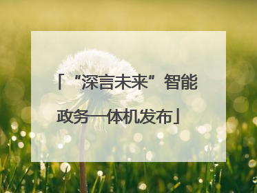 “深言未来”智能政务一体机发布