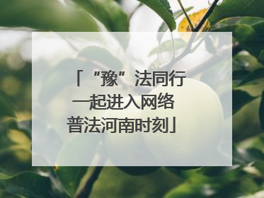 “豫”法同行 一起进入网络普法河南时刻