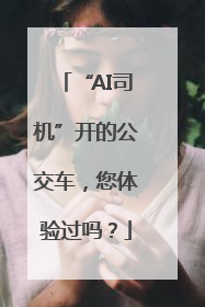 “AI司机”开的公交车，您体验过吗？