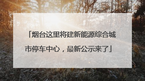 烟台这里将建新能源综合城市停车中心，最新公示来了