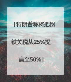 特朗普称将把钢铁关税从25%提高至50%