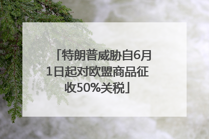 特朗普威胁自6月1日起对欧盟商品征收50%关税