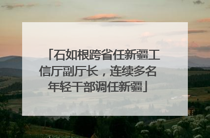 石如根跨省任新疆工信厅副厅长，连续多名年轻干部调任新疆