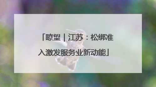瞭望｜江苏：松绑准入激发服务业新动能