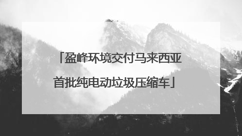 盈峰环境交付马来西亚首批纯电动垃圾压缩车