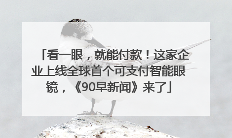 看一眼，就能付款！这家企业上线全球首个可支付智能眼镜，《90早新闻》来了