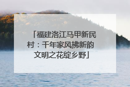 福建洛江马甲新民村：千年家风拂新韵 文明之花绽乡野