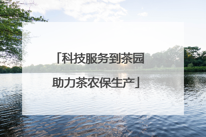 科技服务到茶园 助力茶农保生产