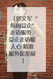 罗文军“每周益企”走访服务：益企走访暖人心 精准服务促发展