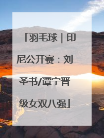 羽毛球｜印尼公开赛：刘圣书/谭宁晋级女双八强