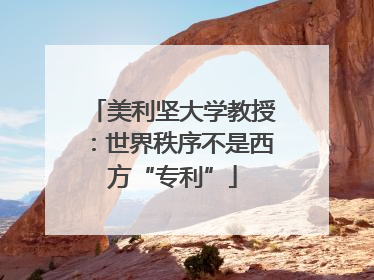 美利坚大学教授：世界秩序不是西方“专利”
