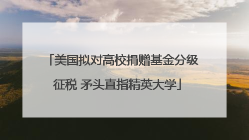 美国拟对高校捐赠基金分级征税 矛头直指精英大学