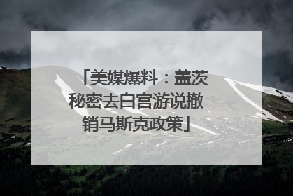 美媒爆料：盖茨秘密去白宫游说撤销马斯克政策