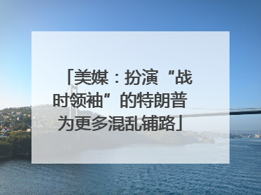 美媒：扮演“战时领袖”的特朗普为更多混乱铺路