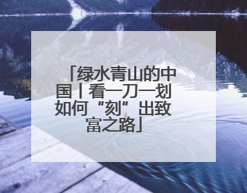 绿水青山的中国丨看一刀一划如何“刻”出致富之路