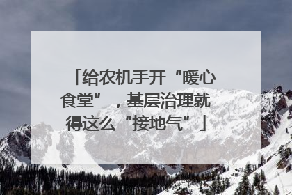 给农机手开“暖心食堂”，基层治理就得这么“接地气”