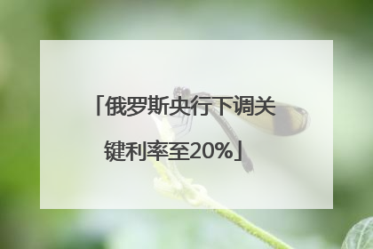 俄罗斯央行下调关键利率至20%