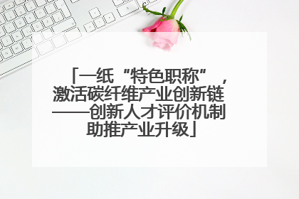 一纸“特色职称”，激活碳纤维产业创新链——创新人才评价机制 助推产业升级