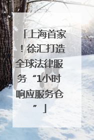 上海首家！徐汇打造全球法律服务“1小时响应服务仓”