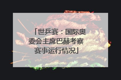世乒赛：国际奥委会主席巴赫考察赛事运行情况