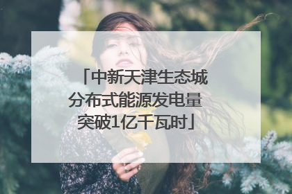 中新天津生态城分布式能源发电量突破1亿千瓦时