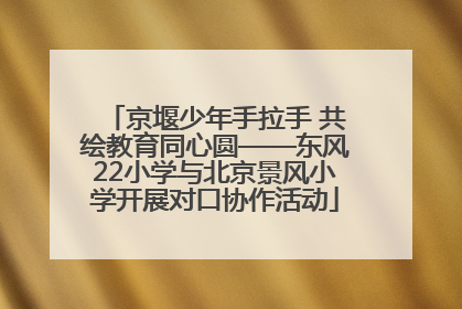 京堰少年手拉手 共绘教育同心圆——东风22小学与北京景风小学开展对口协作活动