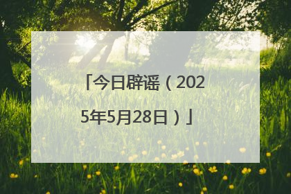 今日辟谣（2025年5月28日）