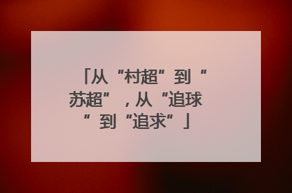 从“村超”到“苏超”，从“追球”到“追求”