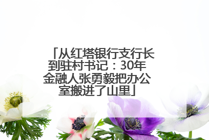 从红塔银行支行长到驻村书记：30年金融人张勇毅把办公室搬进了山里