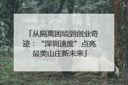 从隔离困境到创业奇迹：“深圳速度”点亮最美山庄新未来