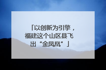 以创新为引擎，福建这个山区县飞出“金凤凰”