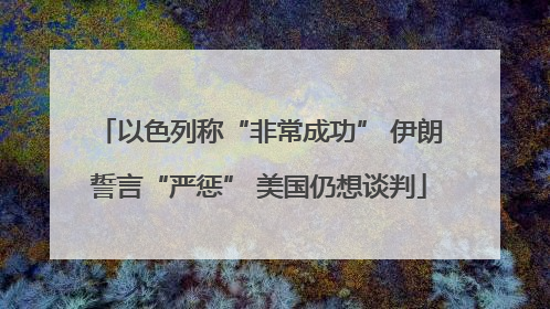 以色列称“非常成功” 伊朗誓言“严惩” 美国仍想谈判