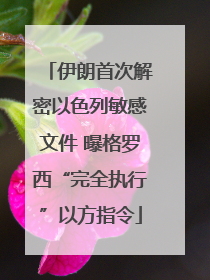 伊朗首次解密以色列敏感文件 曝格罗西“完全执行”以方指令