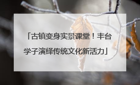 古镇变身实景课堂！丰台学子演绎传统文化新活力
