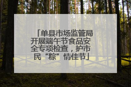 单县市场监管局开展端午节食品安全专项检查，护市民“粽”情佳节