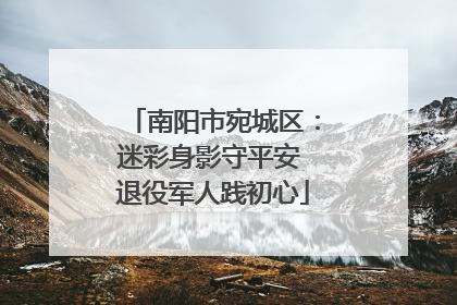 南阳市宛城区：迷彩身影守平安 退役军人践初心