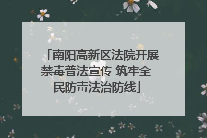 南阳高新区法院开展禁毒普法宣传 筑牢全民防毒法治防线