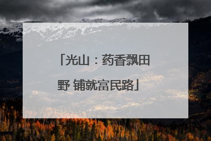 光山：药香飘田野 铺就富民路