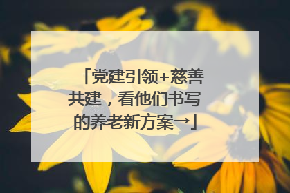 党建引领+慈善共建，看他们书写的养老新方案→