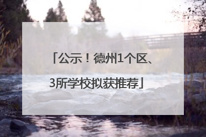 公示！德州1个区、3所学校拟获推荐