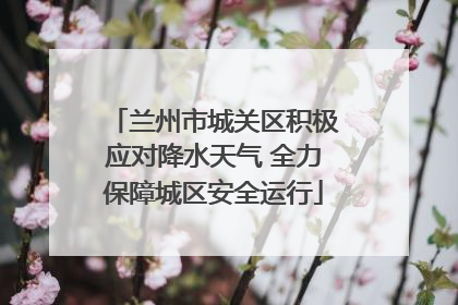 兰州市城关区积极应对降水天气 全力保障城区安全运行