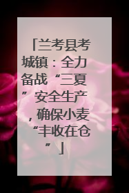 兰考县考城镇：全力备战“三夏”安全生产，确保小麦“丰收在仓”